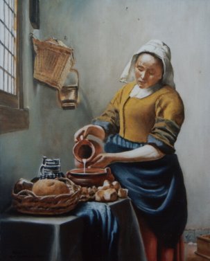 reproduction of Vermeer's The Milkmaid by Andy Lloyd