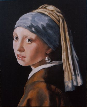 reproduction of Vermeer's Girl with the Pearl Earring by Andy Lloyd